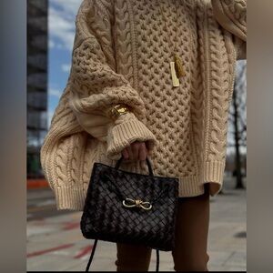 The Frankie Shop Pailey Braided sweater in Cream